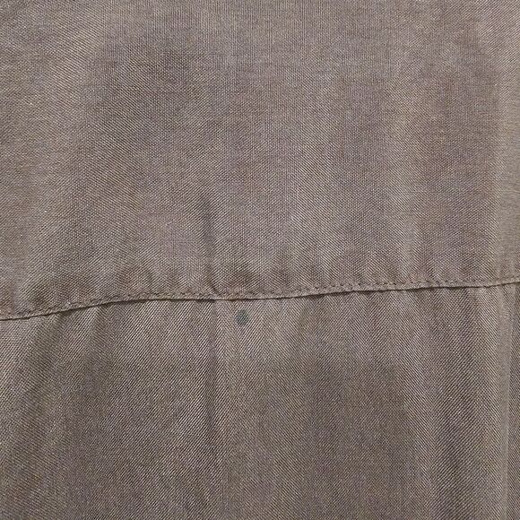 Vtg Quiet Luxury Minimalist Chocolate Brown Silk Blouse M Office Business Casual - Picture 5 of 7